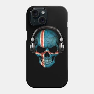 Dark Skull Deejay with Icelandic Flag Phone Case