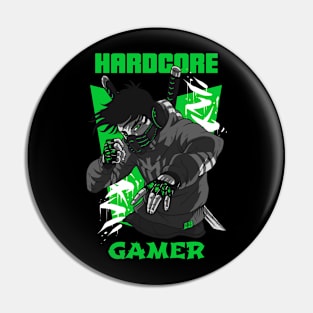 Hardcore Gamer Green Ninja Pin