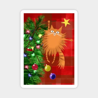 Ginger Cat and the Christmas Tree Magnet