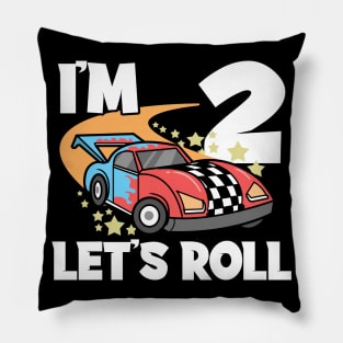 Second 2nd Birthday Racing Car Sports Car Pillow
