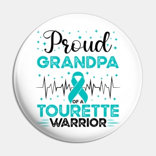 Proud Grandpa Of A Tourette Warrior Tourette Syndrome Awareness Pin