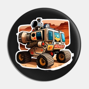 Mars Rover but he's got rocket engines strapped to his back Sticker Pin