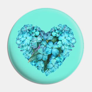 Heart from blue viollet flowers Pin