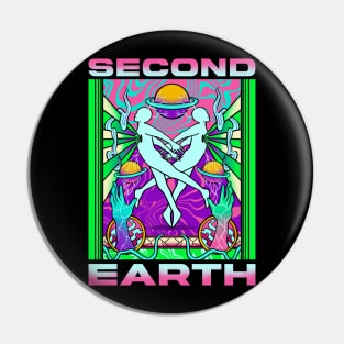 Second earth futurism pop art Pin