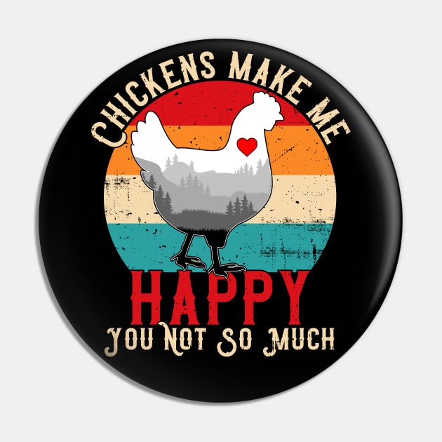 Chickens Make Me Happy You Not So Much Pin by Atelier Djeka