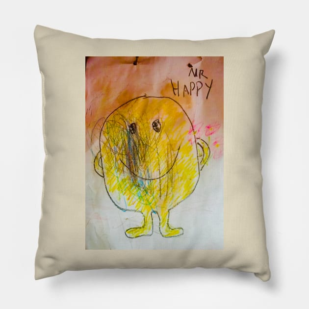 Mr Happy Pillow by Tovers