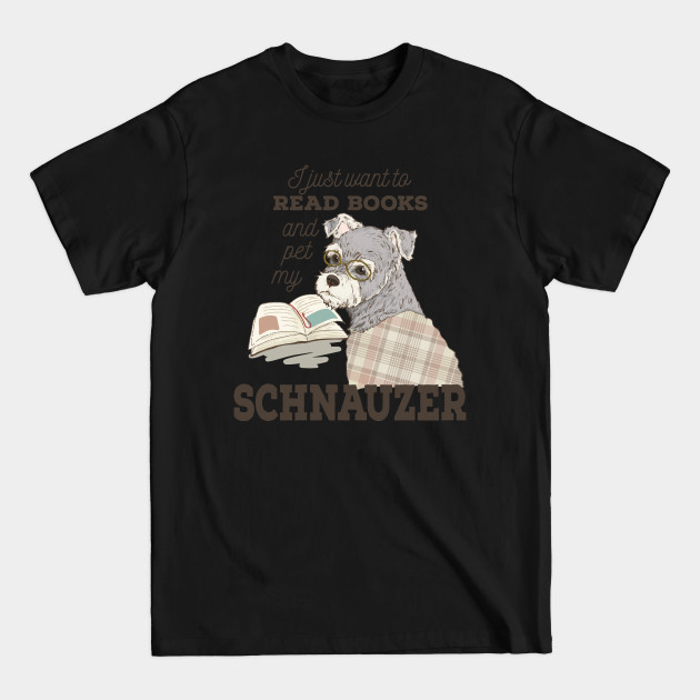 Discover Schnauzer Cartoon Book Lover Gift - Schnauzer - T-Shirt