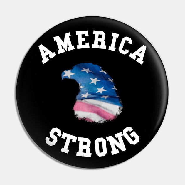 🦅 America Strong, 1776, Eagle Head Flag, Patriotic Pin by Pixoplanet