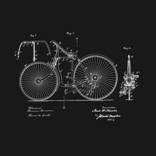 Bicycle Vintage Patent Drawing by TheYoungDesigns