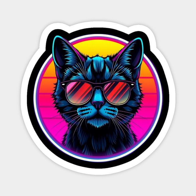 Neon Cool Cat Magnet by Pete the Cat Guy