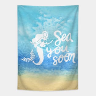Sea you soon [Positive tropical motivation] Tapestry