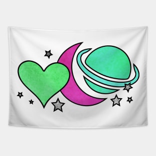 Love, Moon, Saturn Tapestry