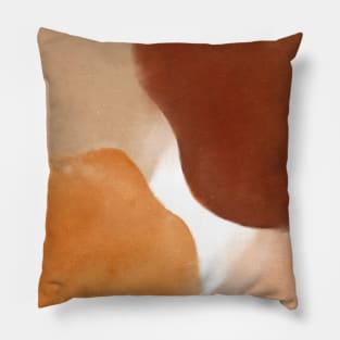 Boho Abstract Watercolor Earthy Burnt Orange Red Pillow