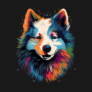 Colorful American Eskimo Dog Pop Art Puppy Face T-Shirt