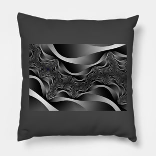 monochrome curvy abstract lines Pillow