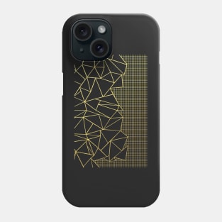 Abstract Grid on Side Gold Phone Case