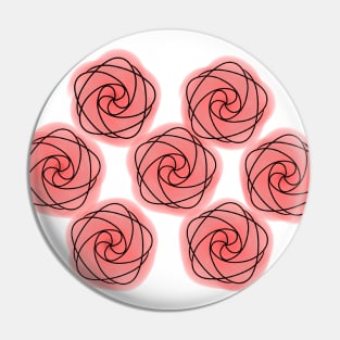 Patterned Roses Pin