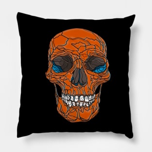 Orange skull Pillow