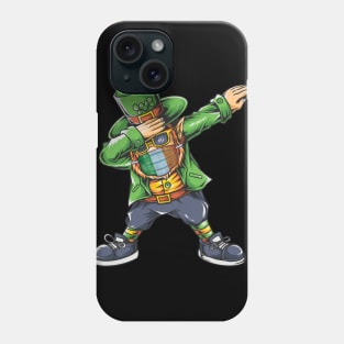 St Patricks Day Dabbing Leprechaun Face Mask Irish flag Phone Case