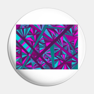 Stained Glass -- Teal, Turquoise, Pink, and Fuchsia Pin
