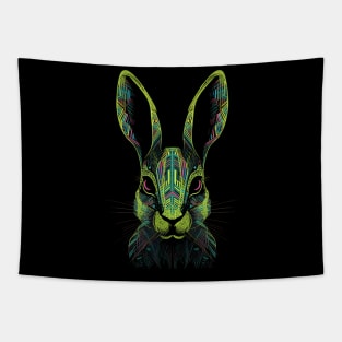 Colorful Psychedelic Easter Bunny Painting - Vibrant Easter Art Tapestry