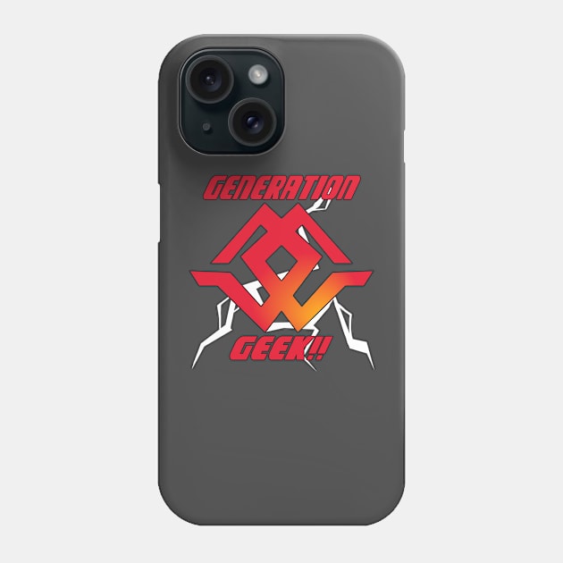 Generation Geek!! Red Dub-G logo with text Phone Case by Ka-Pow!! The Comic Art Academy