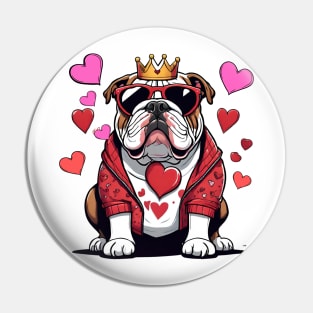 "Bulldog Love King" Pin