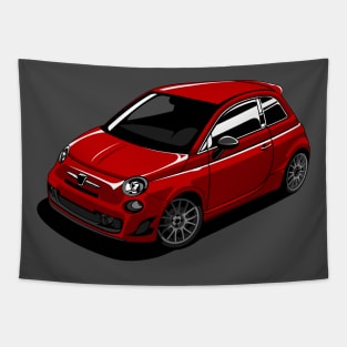 Bright red abarth 595 Tapestry