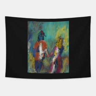 Novios a couple walking hand in hand Tapestry