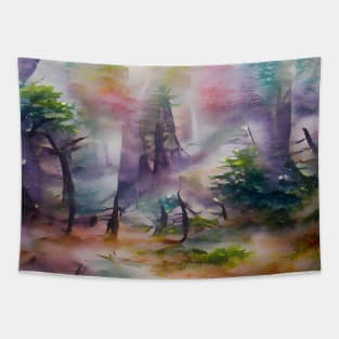 Colorful mountain forest Tapestry