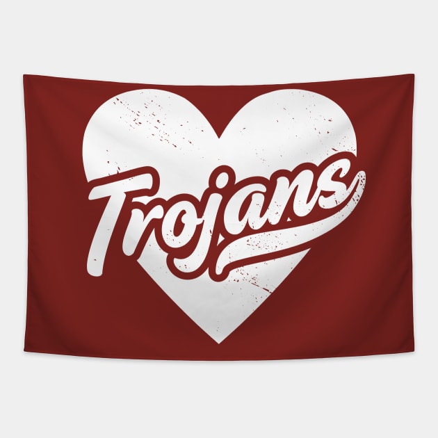 Vintage Trojans School Spirit // High School Football Mascot // Go Trojans Tapestry by SLAG_Creative