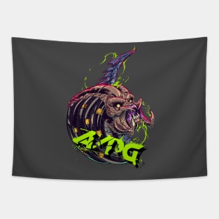 Impaled Predator (with splatter logo) Tapestry