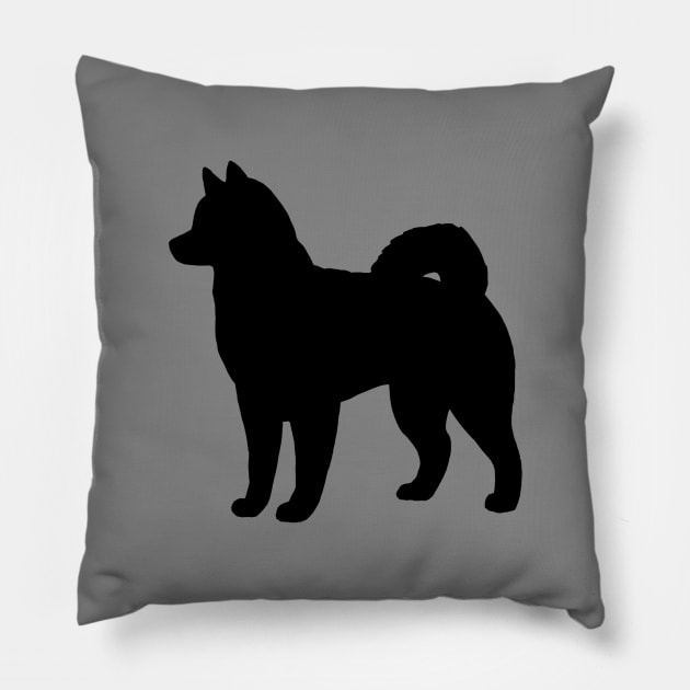 Alaskan Malamute Silhouette Pillow by Coffee Squirrel