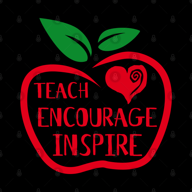 Teach Encourage Inspire - Best Teacher Gift by HappyGiftArt