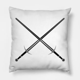 Hand and a half swords / Crossed bastard swords (black) Pillow