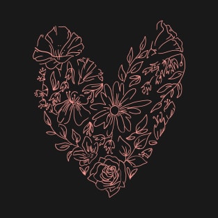 Flowers In Heart Shape T-Shirt