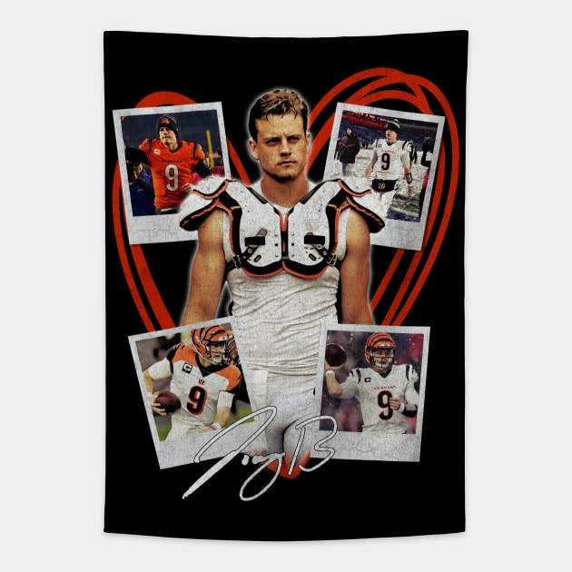 Cute Joe Burrow Heart Vintage Tapestry by rattraptees