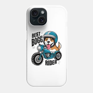 Cartoon dog riding a motorcycle best boggy rider Phone Case