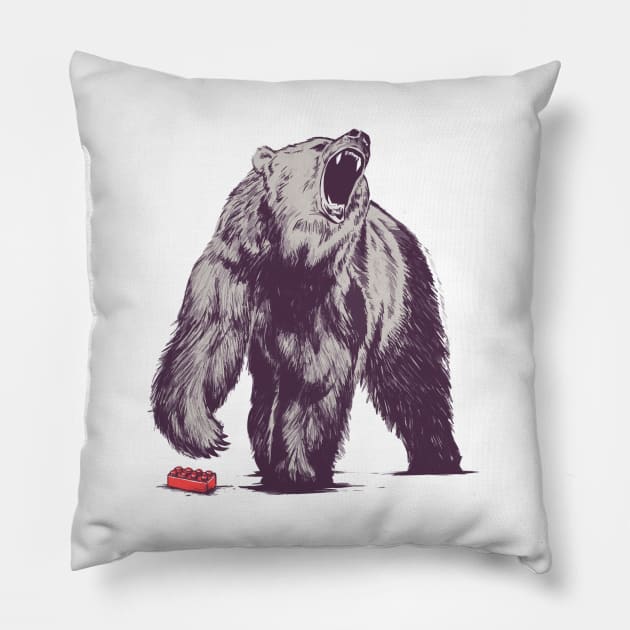 Bear Block Pillow by Daniel Teres