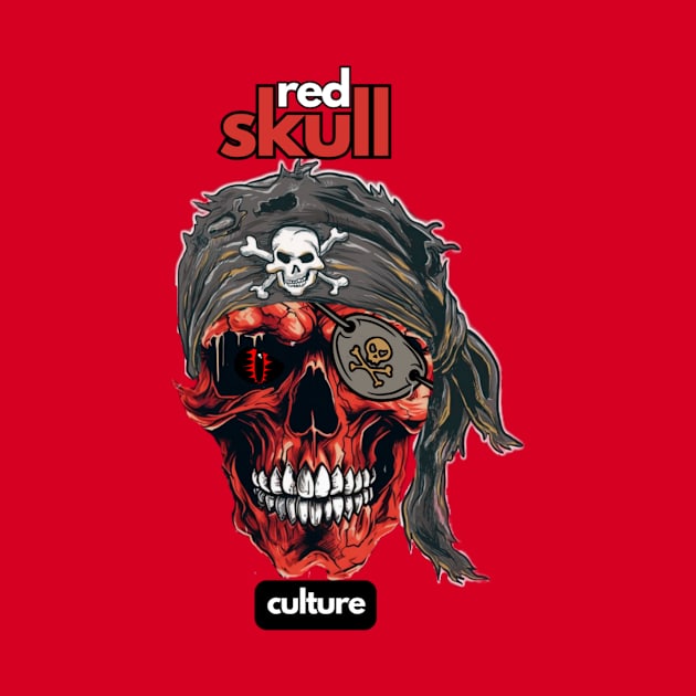 Red Skull Culture, Festival t-shirt, Unisex t-shirt, tees, men's t-shirt, women's t-shirt, summer t-shirt, trendy t-shirt, pirate t-shirts by Clinsh Online 