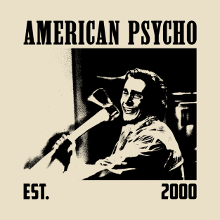 Psycho Man Black Stencil T-Shirt