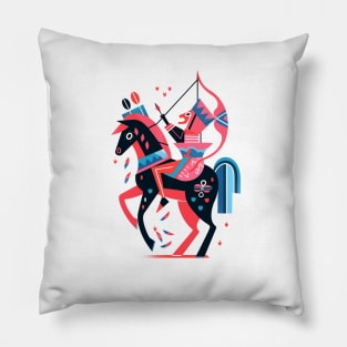 Vibrant Sagittarius Zodiac Illustration Pillow