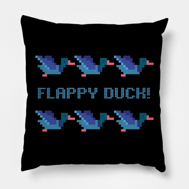 Flappy Duck! Pillow by BloomInOctober