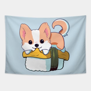 Corgi on a tamago sushi Tapestry