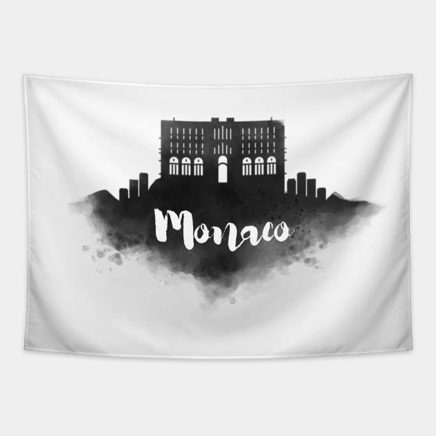 Monaco watercolor Tapestry by kursatunsal