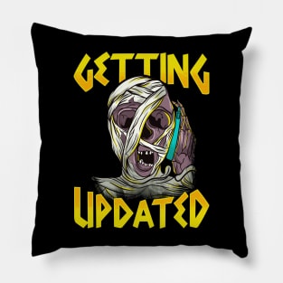 Funny Halloween Mummy Getting Updated Creepy Gift Pillow