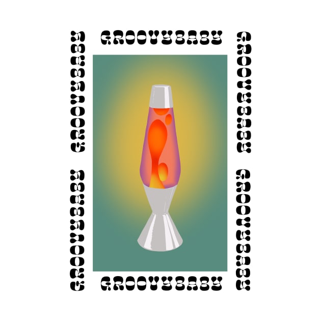 Groovy seventies 70s bright lava lamp, groovy baby by Inspired Spaces