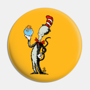 Cat In The Hat Pins And Buttons Teepublic Au