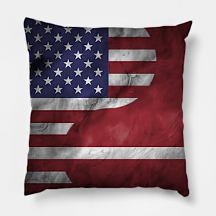 USA Lithuania Dual Yin Yang Flag Pillow