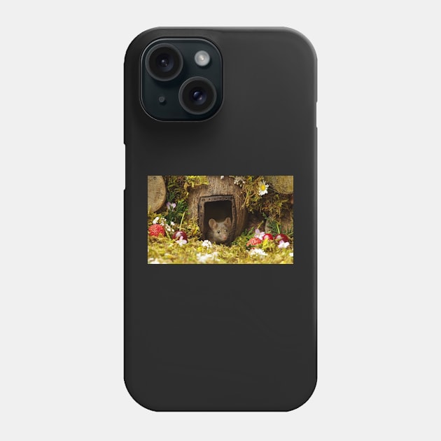 George the mouse in a log pile house Phone Case by Simon-dell